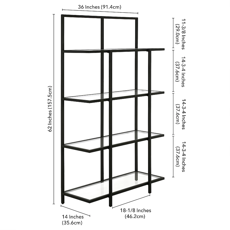 Finley and Sloane Ingels Rectangular 4-Shelf Bookcase