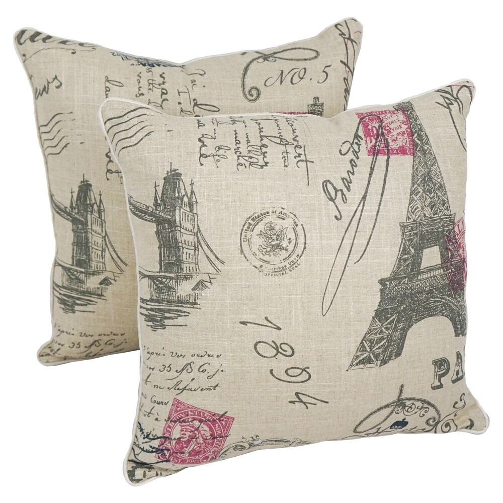 Blazing Needles 17 inch Euro Throw Pillow (Set of 2)