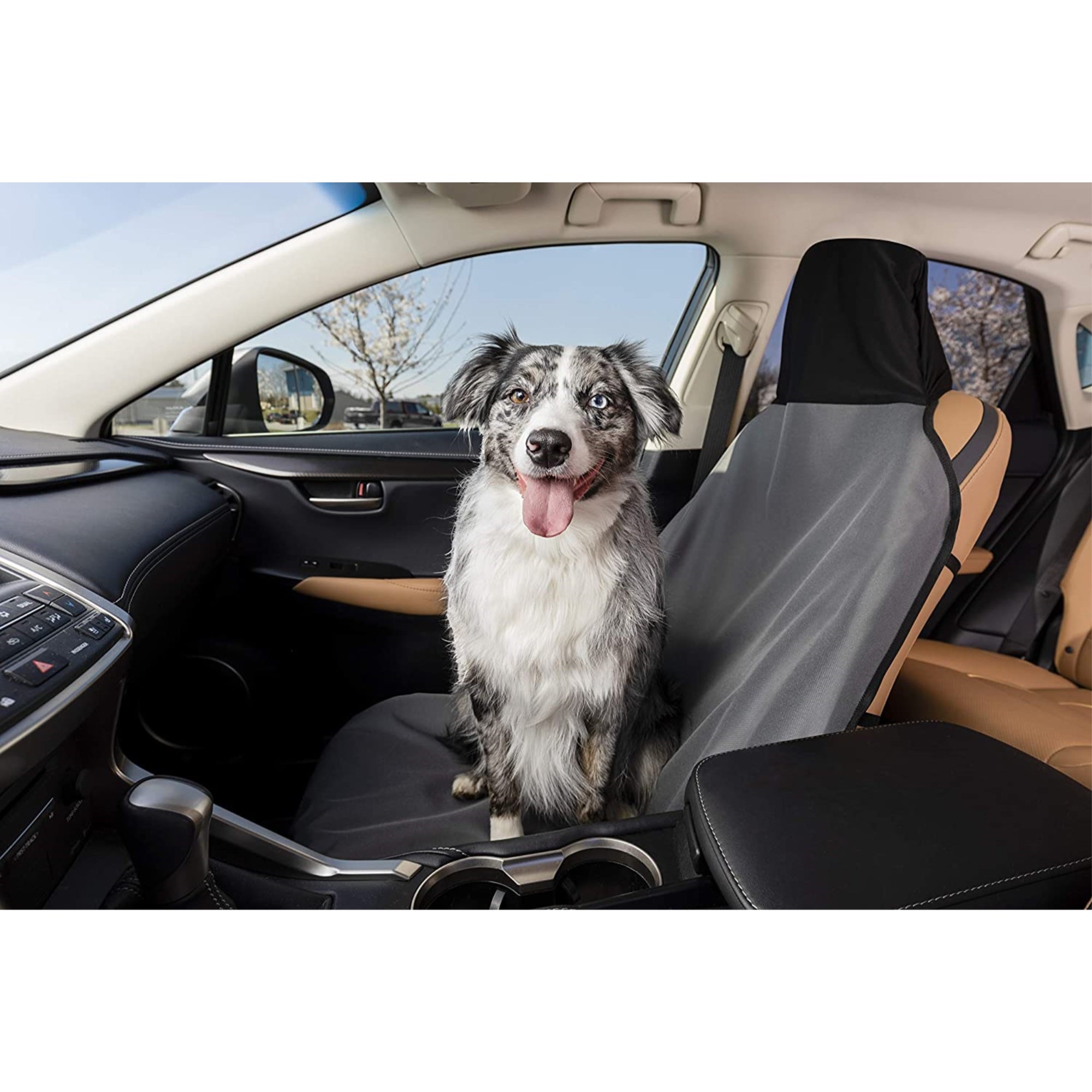 PetSafe Happy Ride Bucket Seat Cover for Pets， Fits Most Vehicles， Grey