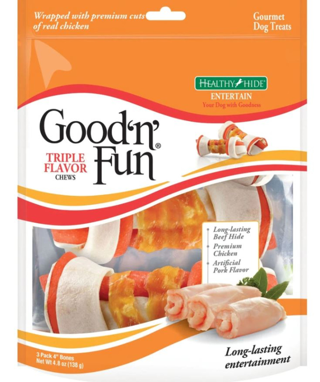 Good 'N' Fun Triple Flavor Dog Chews， 4