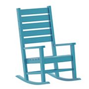 Emma and Oliver Florian Set of 2 Contemporary Rocking Chairs， All-Weather HDPE Indoor/Outdoor Rockers