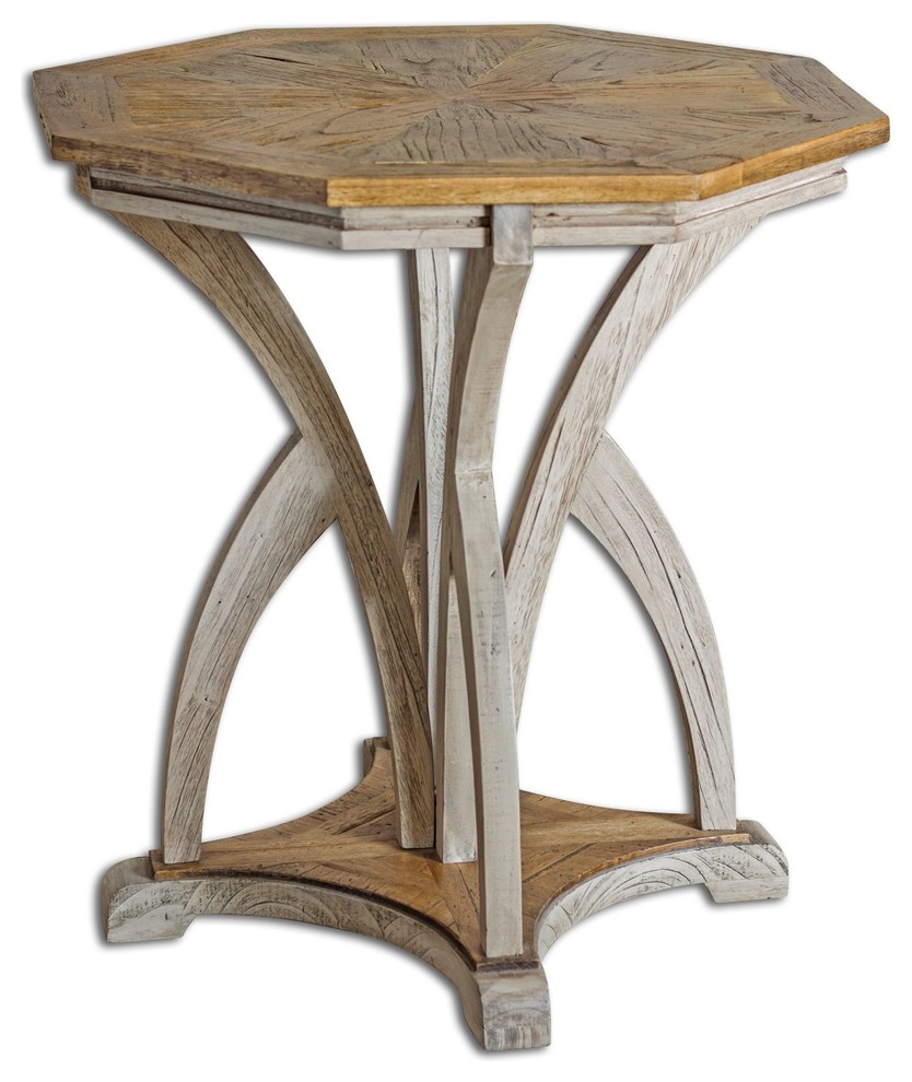 Uttermost Ranen Aged White Accent Table   Transitional   Accent Chests And Cabinets   by Buildcom  Houzz