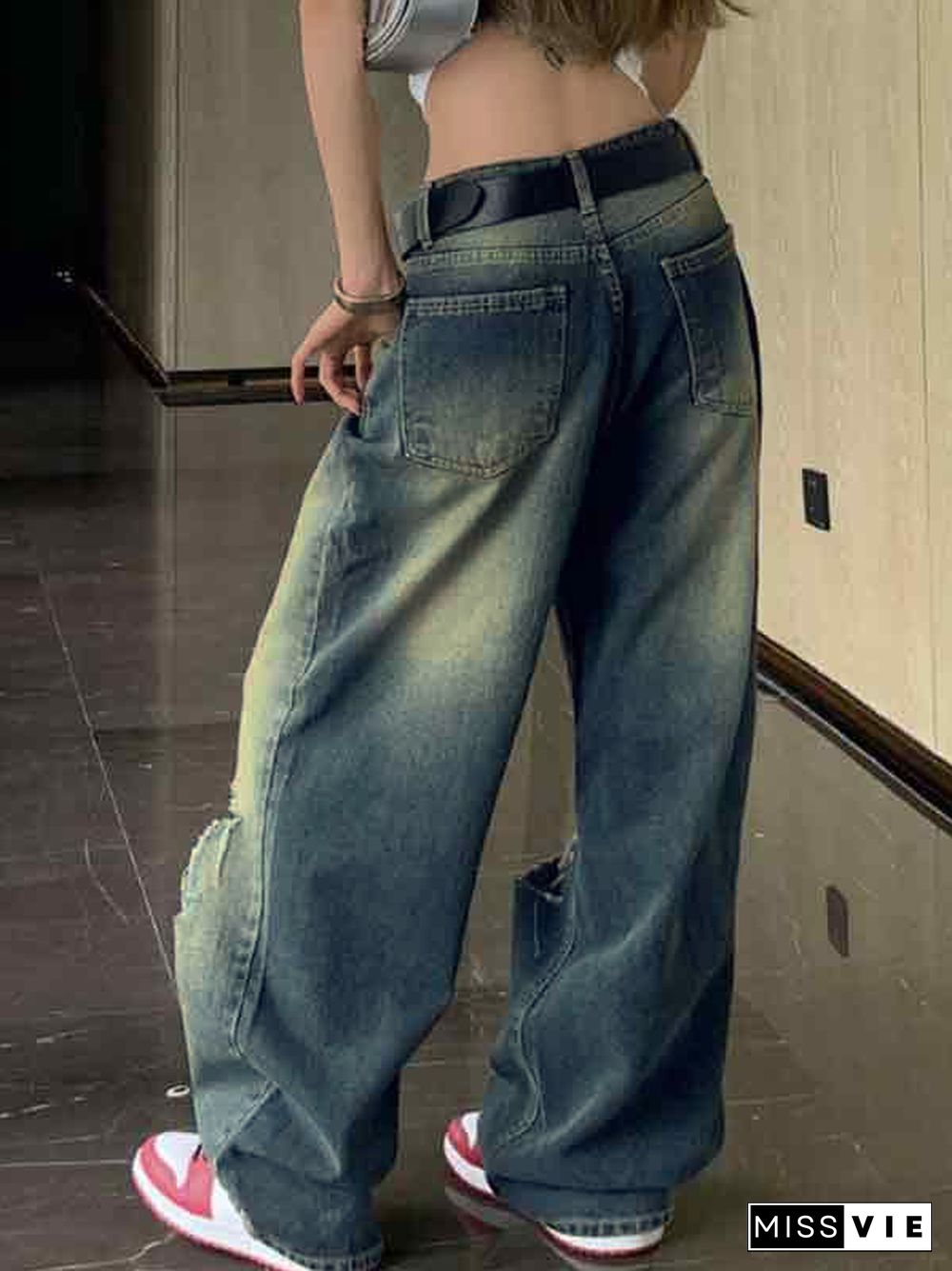 Distressed Big Ripped Loose Boyfriend Jeans