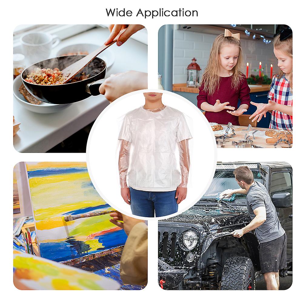 50 Disposable Aprons Transparent