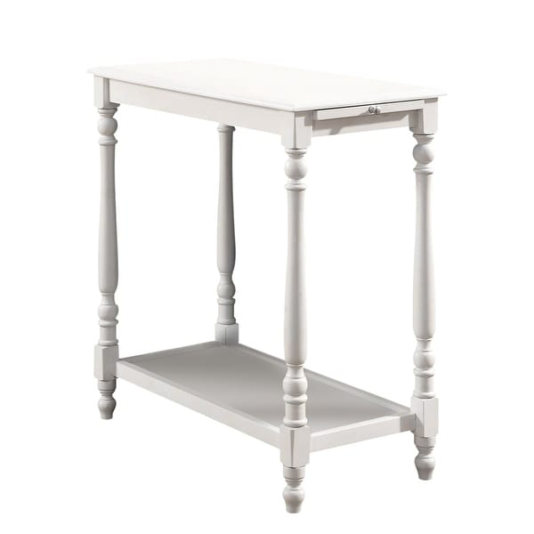 Furniture of America Quam Farmhouse White 12-inch Solid Wood Side Table