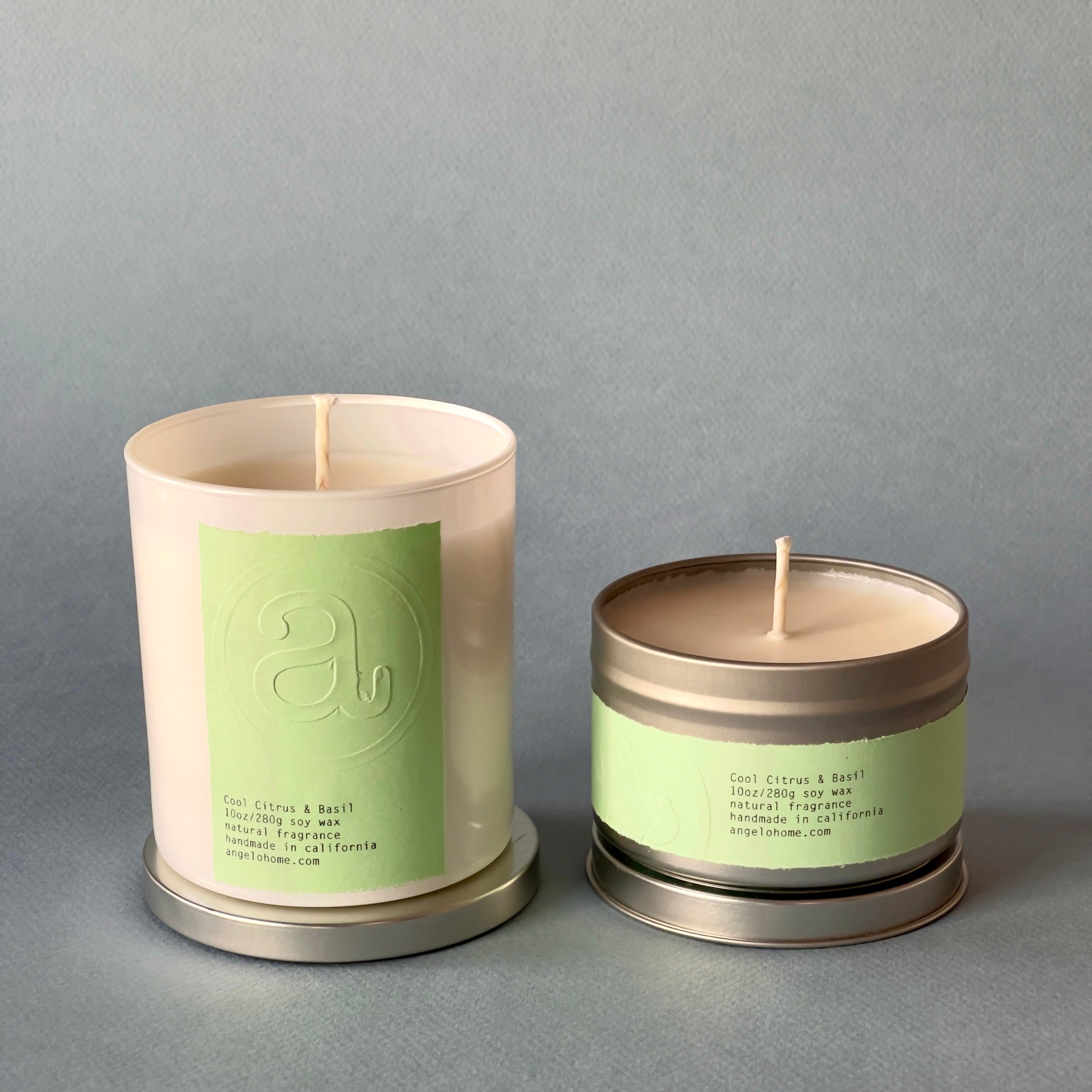 angelo:HOME Cool Citrus + Basil Scented Candle