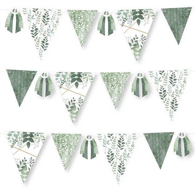 Big Dot Of Happiness Boho Botanical Diy Greenery Party Pennant Garland Decoration Triangle Banner 30 Pieces