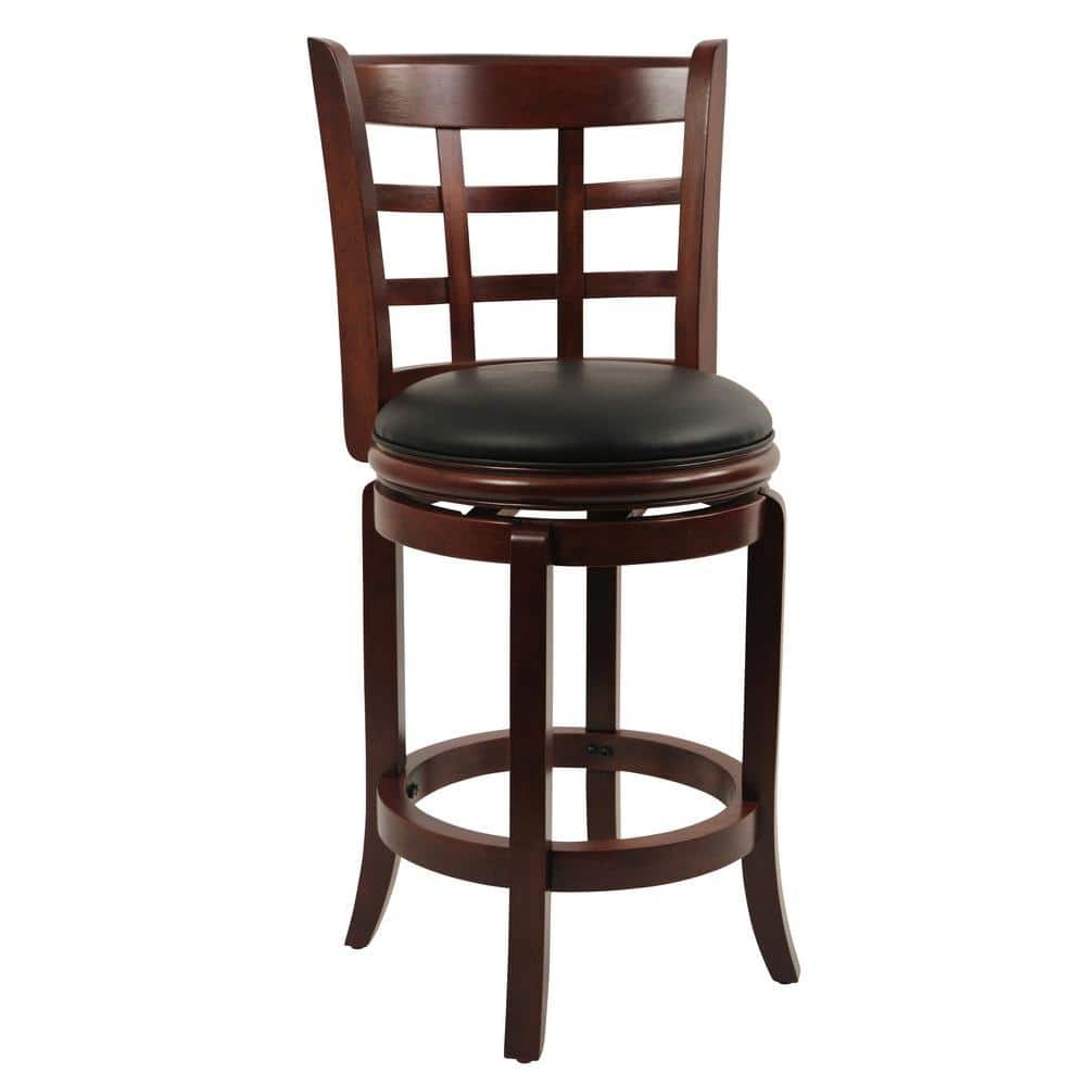 Boraam Kyoto 24 in. Cherry Swivel Cushioned Bar Stool 41224