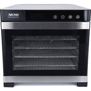 AROMA 6-Tray Black Electric Food Dehydrator with Glass Door AFD-965SD