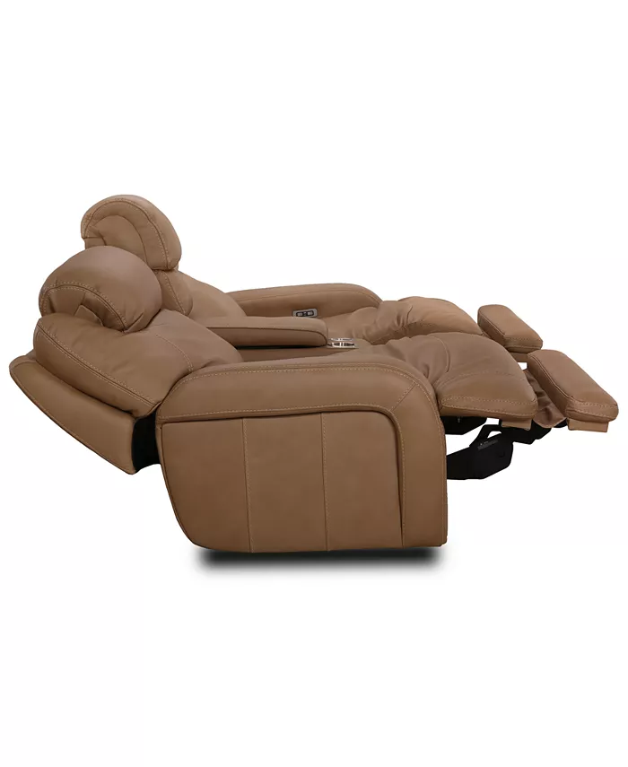 Furniture CLOSEOUT! Daventry 97 3-Pc. Leather Sectional Sofa With 2 Power Recliners Power Headrests Console And USB Power Outlet