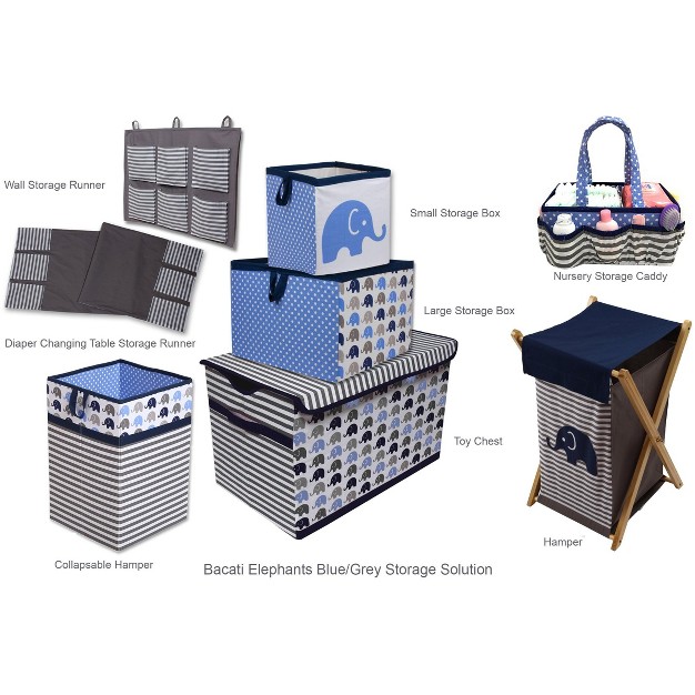 Bacati Elephants Blue gray Storage Caddy