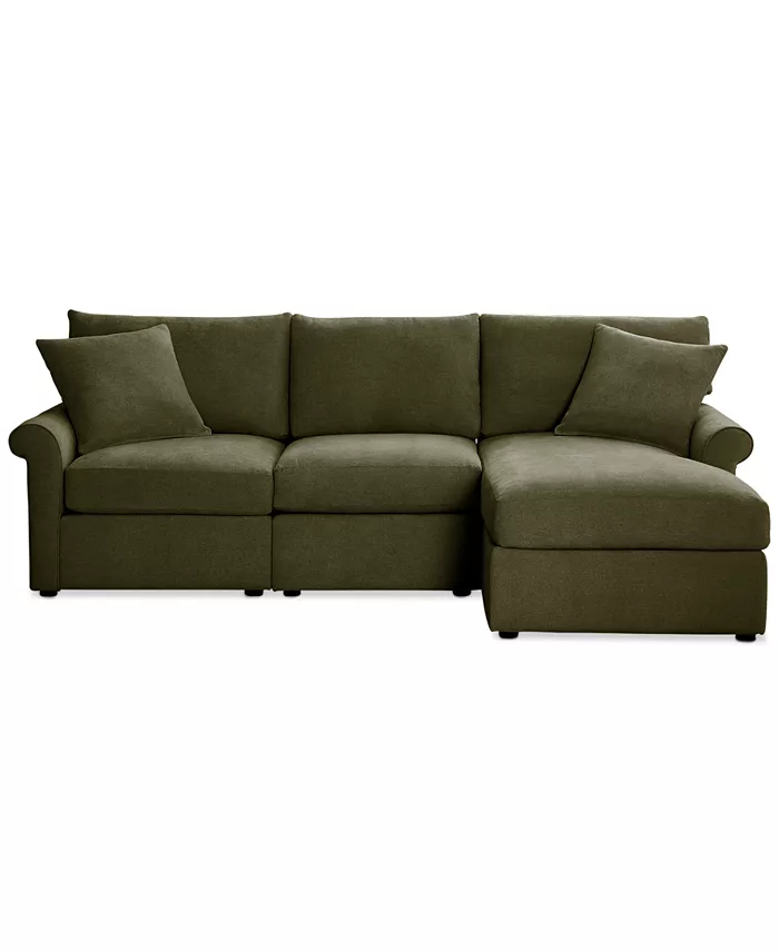 Furniture Wrenley 99 3-Pc. Fabric Modular Chaise Sectional Sofa