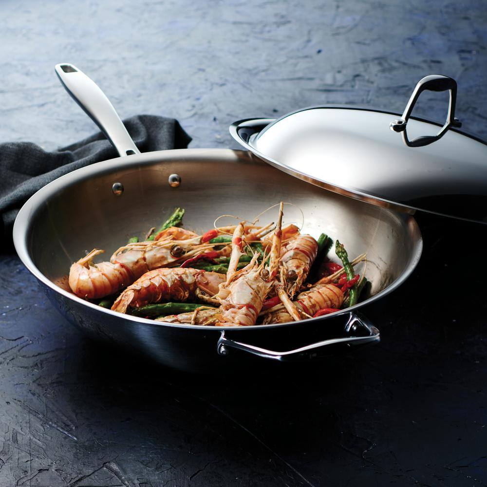 Tramontina Tri-Ply Clad 12 in Stainless Steel Wok 80116046DS