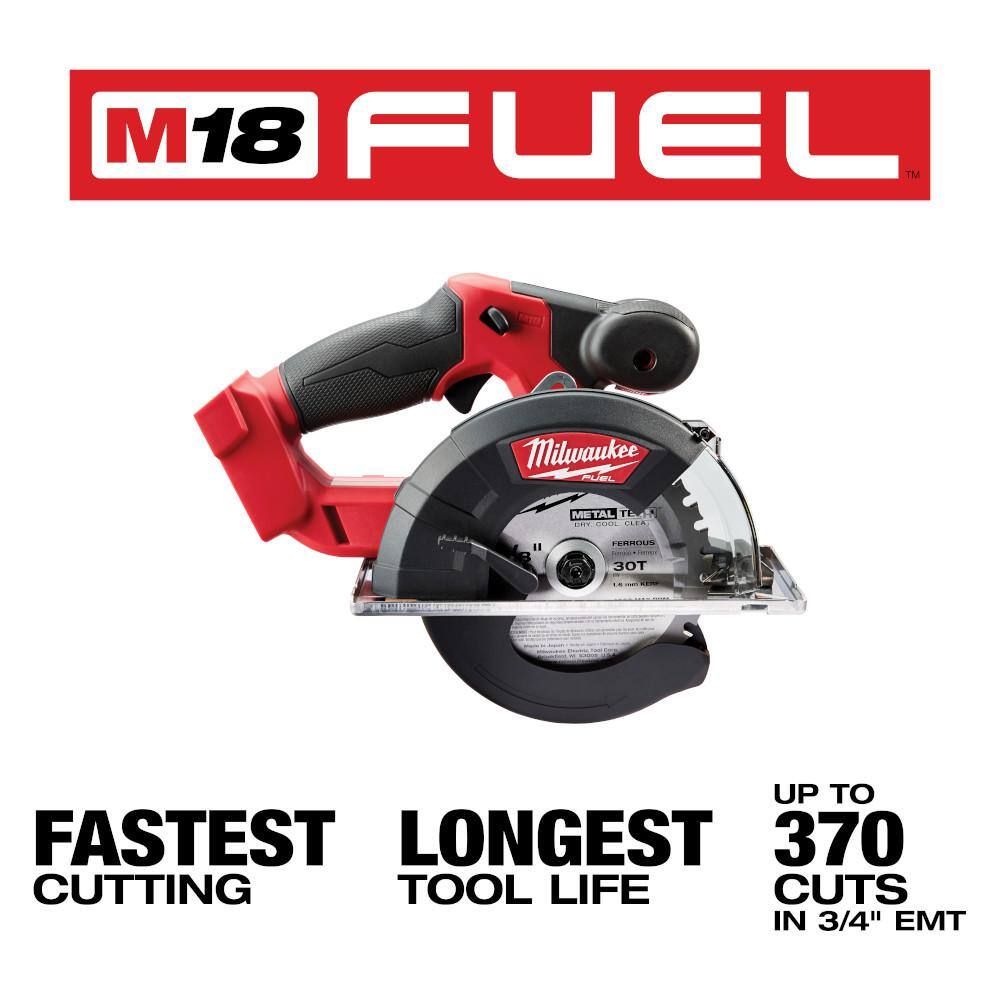 MW M18 FUEL 18V Lithium-Ion Brushless Cordless 4-12 in.5 in. Grinder with Metal Circular Saw and (2) 6.0 Ah Batteries 2880-20-2782-20-48-11-1862