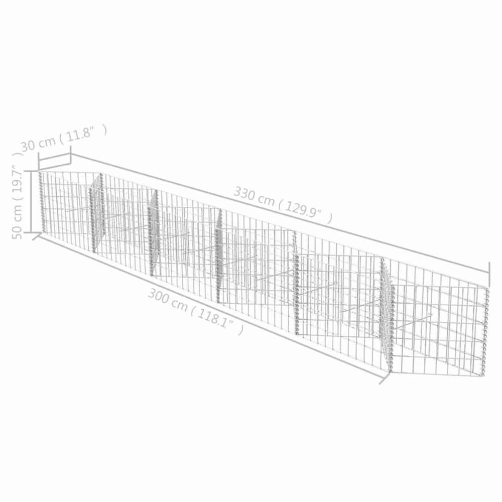 19.7 in. Gabion Stone Basket Galvanized Steel Garden Fence 118.1 in. L x 11.8 in. W x 19.7 in. H CX093PC-SL