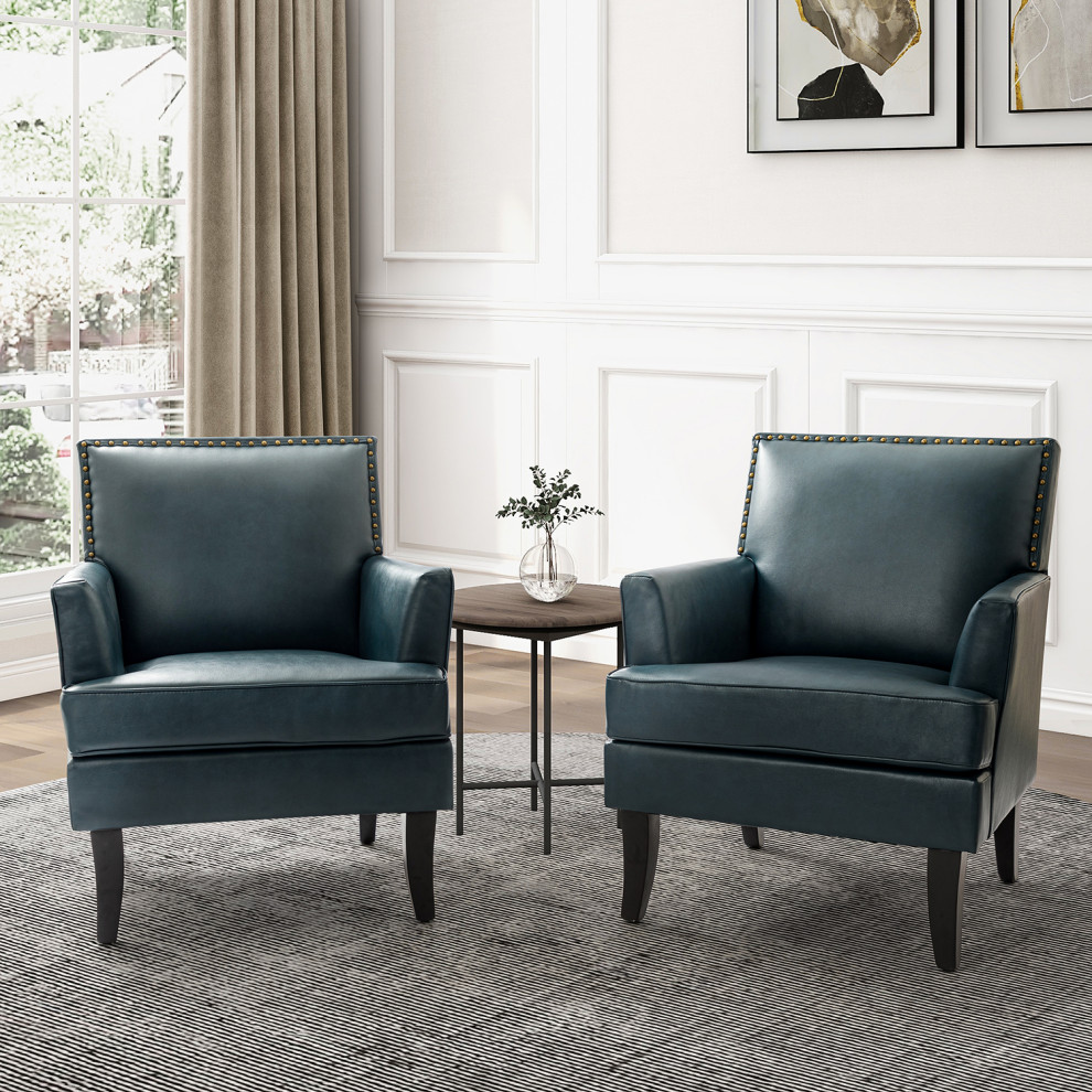 34 quotLiving Room Accent Chair With Arms Set of 2   Transitional   Armchairs And Accent Chairs   by Karat Home  Houzz