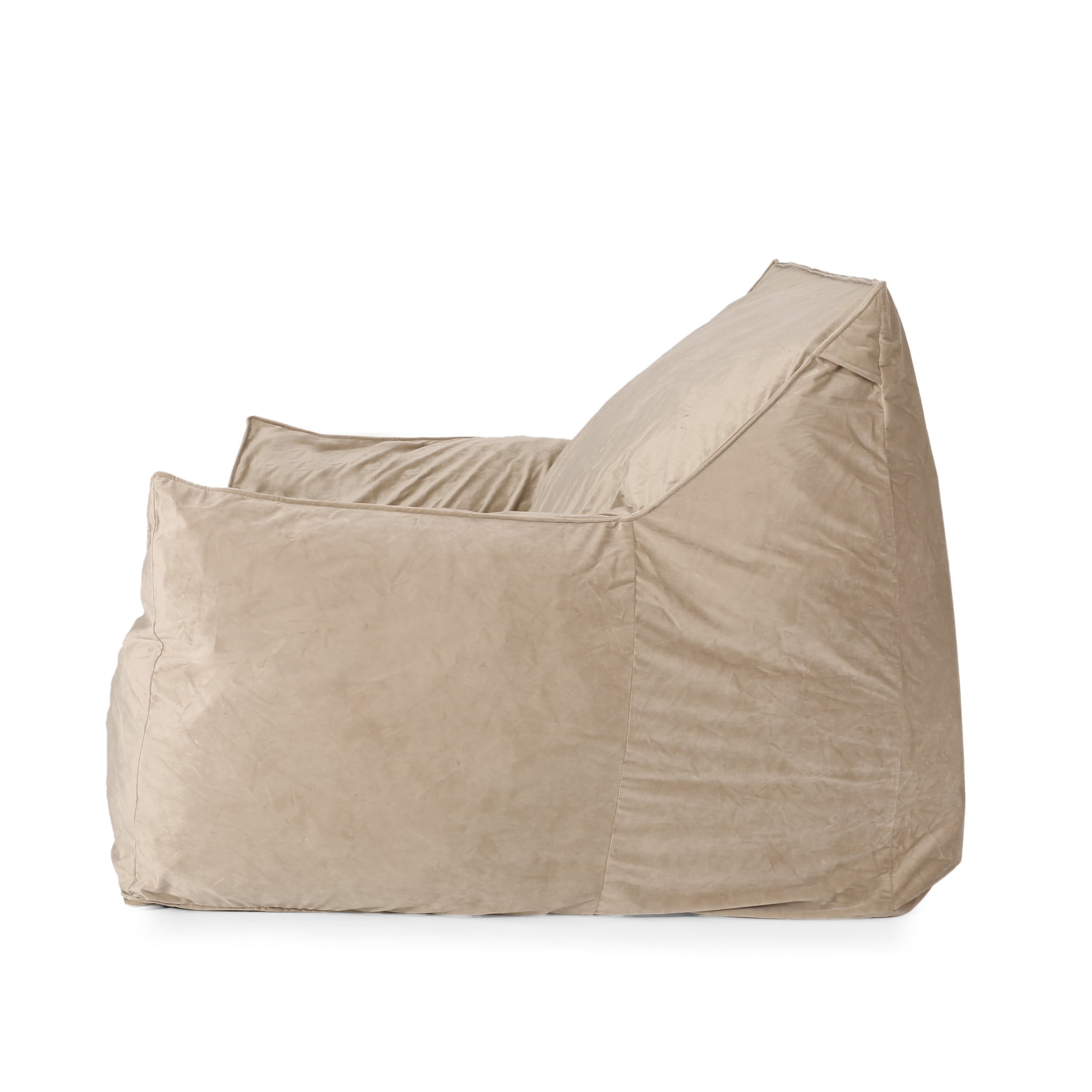 Ehlen Modern Velveteen Bean Bag Chair with Armrests