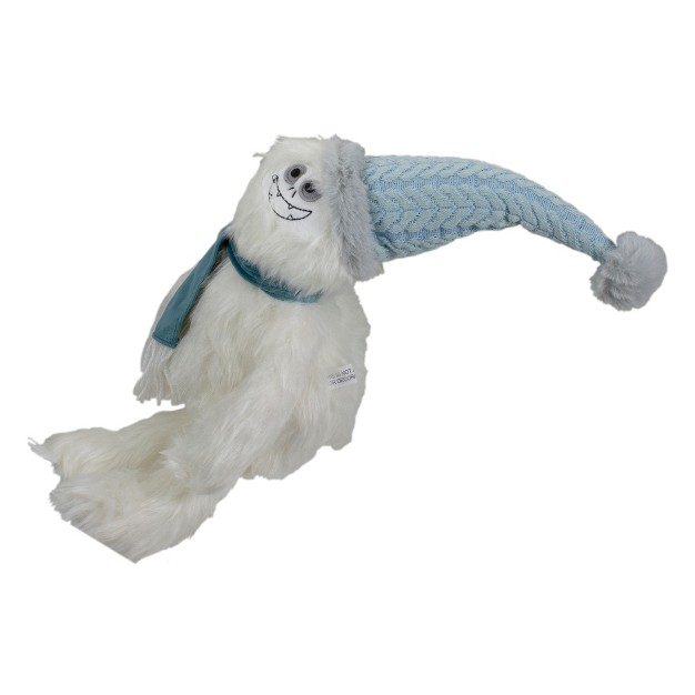 Northlight 22 inch Plush White And Blue Sitting Tabletop Yeti Christmas Figure