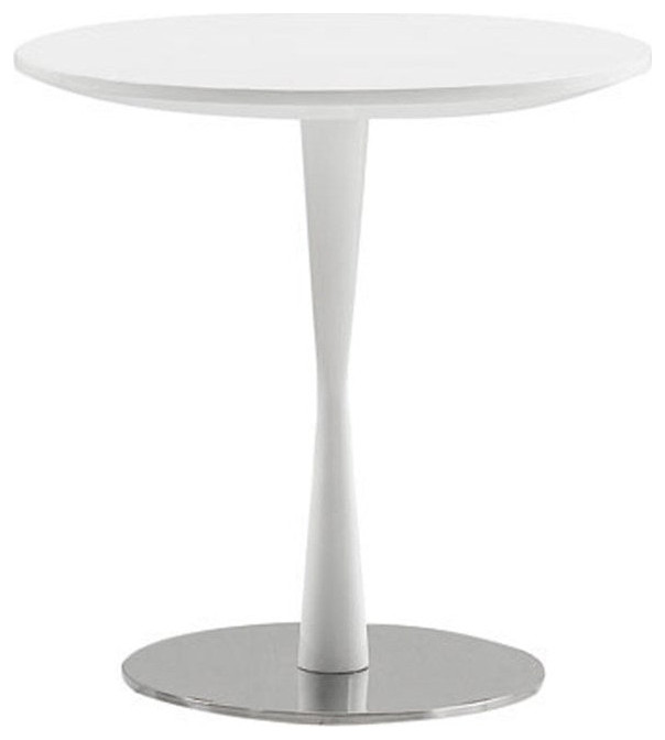 Bionda End Table  White Top With Stainless Steel Base   Contemporary   Side Tables And End Tables   by V.S.D Furniture  Houzz