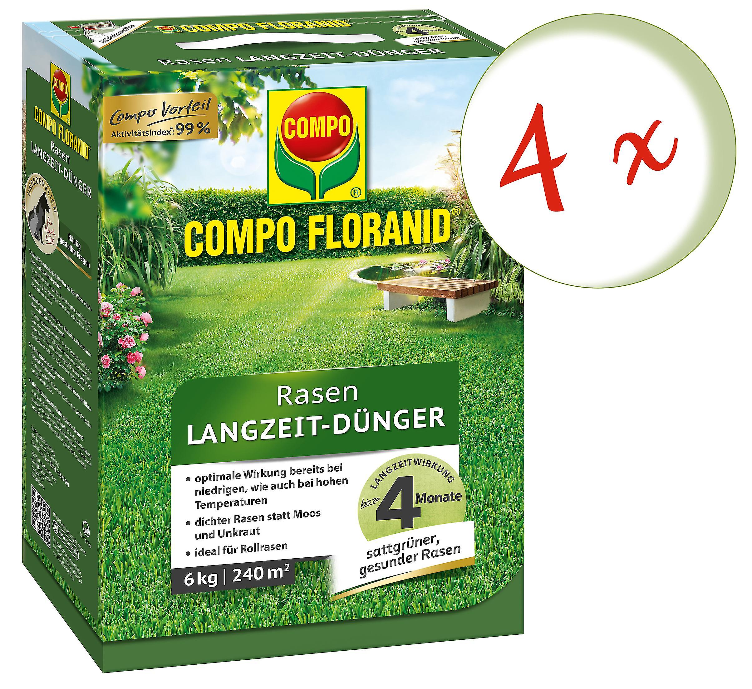 4 x COMPO Rasen Langzeit-D??nger Perfect， 6 kg