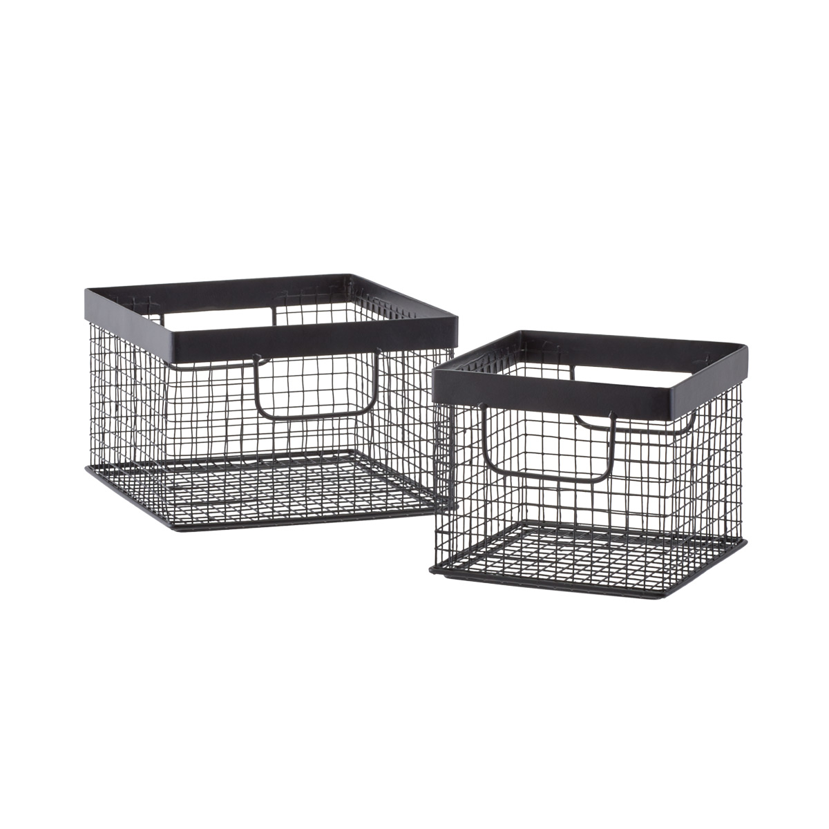 Design Ideas Black Wire Grid Storage Bins