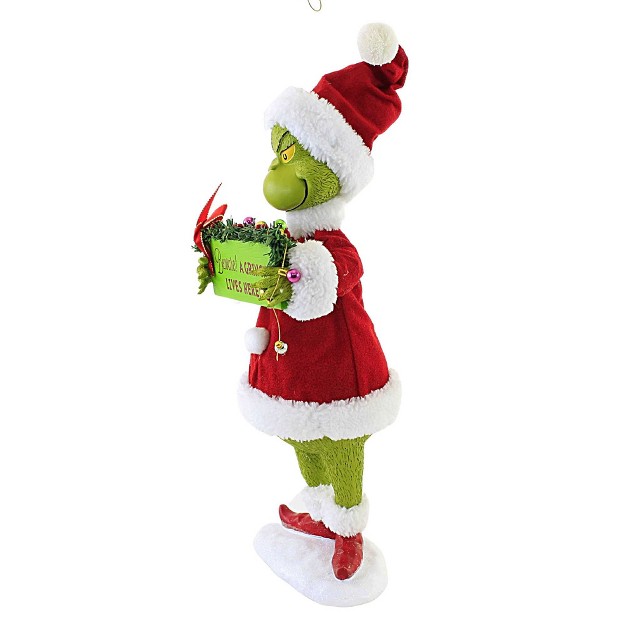 Possible Dreams Beware One Figurine 14 Inches Dr Seuss Grinch Lives Here 6009676 Resin Red