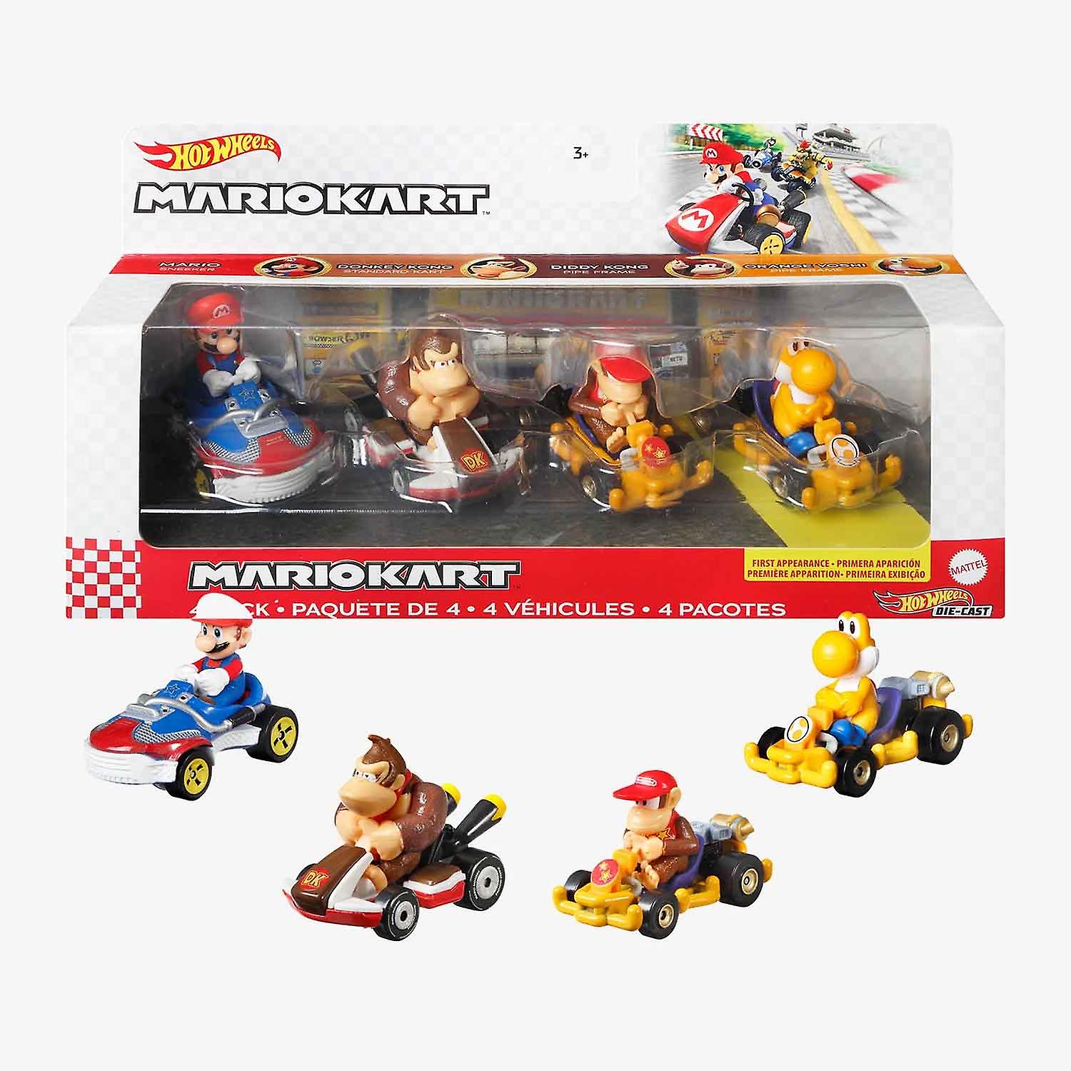 Hot wheels mario kart 4 vehicle 4 pack