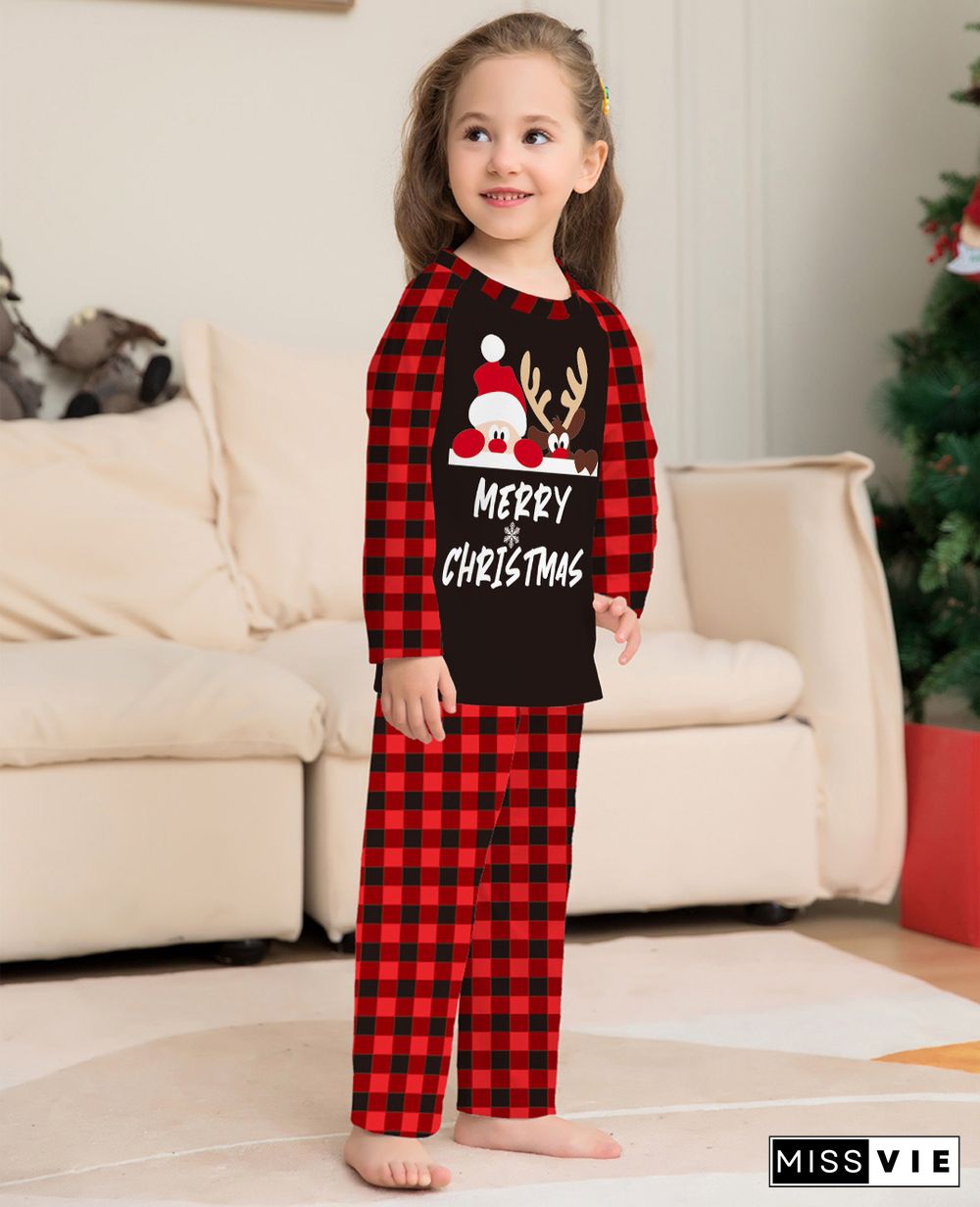 Family Christmas Pjs Elk Deer Parent-child Clothing Sets