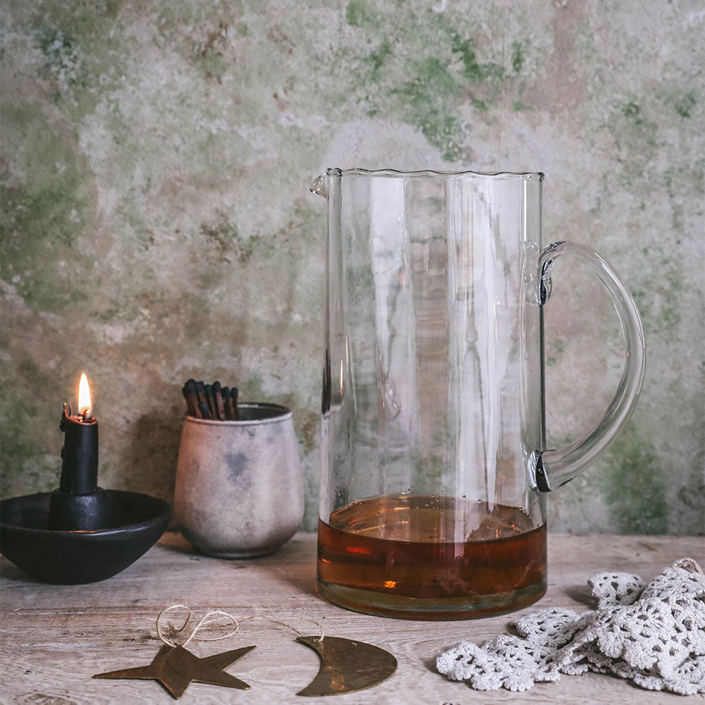 Recycled Glass Ripple Pitcher