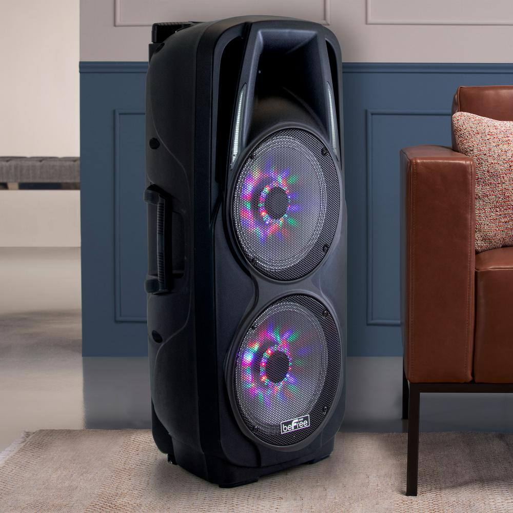 BEFREE SOUND Double 10 in. Subwoofer Portable Bluetooth Party PA Speaker 98595832M