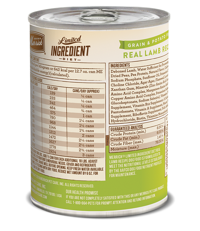 Merrick Limited Ingredient Diet Real Lamb Recipe Grain Free Wet Dog Fo