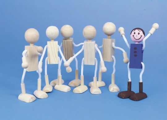 S S Worldwide Unfinished Posable Wood Dolls