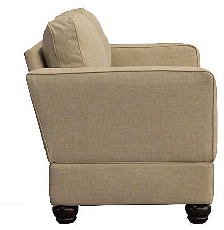 Raleigh Quick Assembly Three Seat Mahogany Leg Sofa   Traditional   Sofas   by Small Space Seating  Houzz