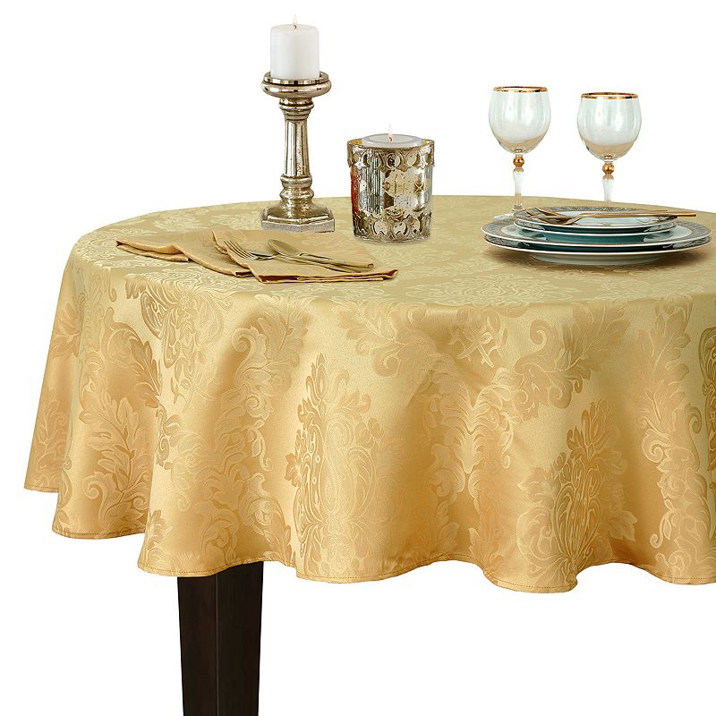 Elrene Home Fashions Barcelona Jacquard Damask Round Tablecloth