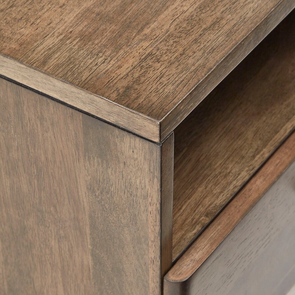 Ozan Walnut Finish 1 drawer Nightstand by iNSPIRE Q Modern