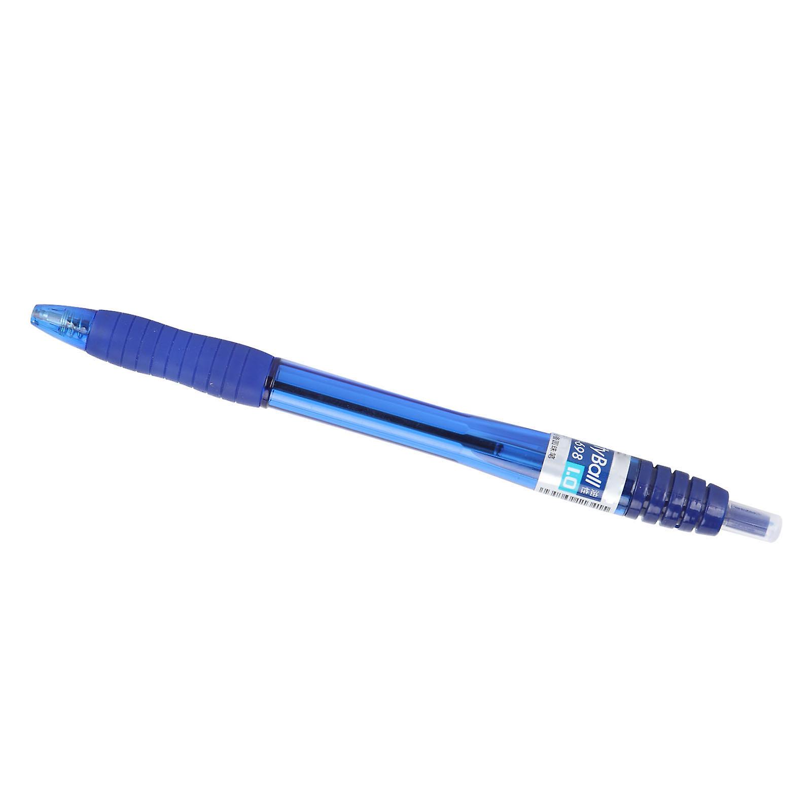 Ballpoint Pen Pressed Type Flexible Oily Ballpoint With Pen Clip Office Stationery 1.0mmblue