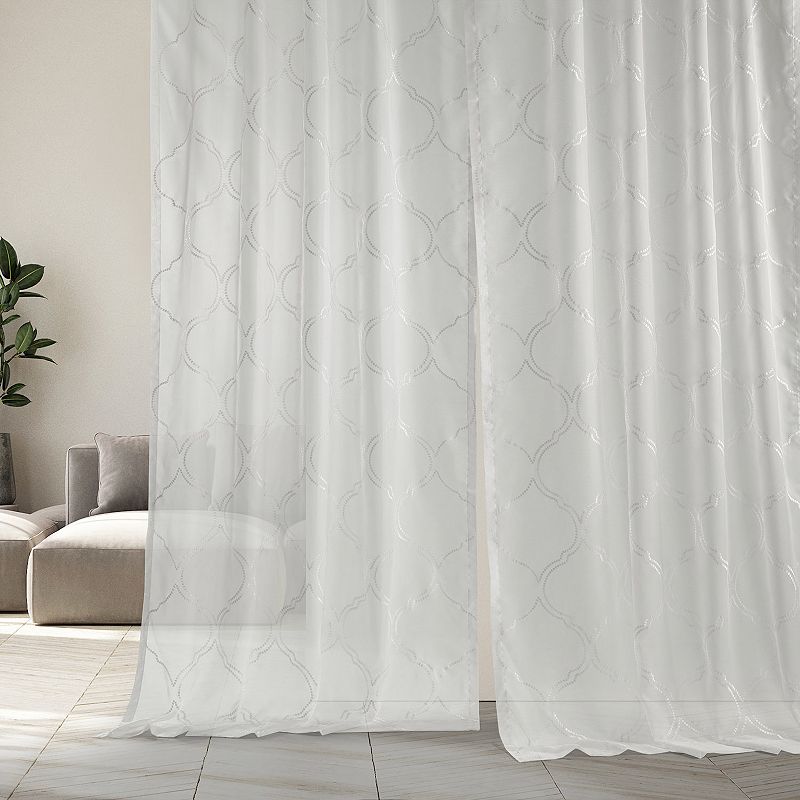 EFF 1-Panel Florentina Embroidered Sheer Window Curtain