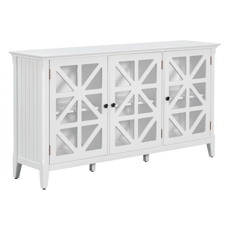 Accent Cabinet Modern Console Table for Living Room Dining Room With 3 Doors and Adjustable Shelves