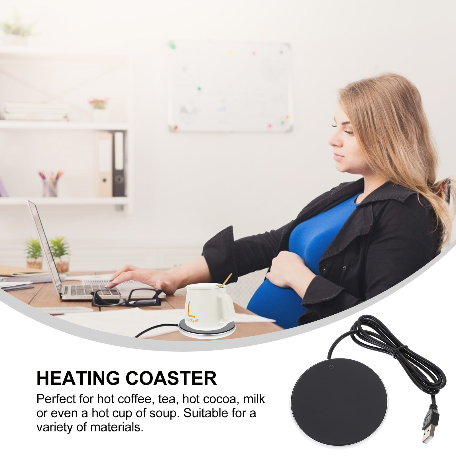 Frcolor Warmer Mug Coffee Cup Coaster Heater Usb Plate Desk Warmer Heatingelectric Cordless Pad Tea Warmers Beveragedesktop Car