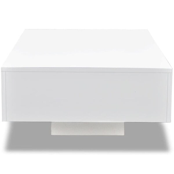 Coffee Table High Gloss White for Your Home， Living Room， Balcony Office， Farmhouse - as picture