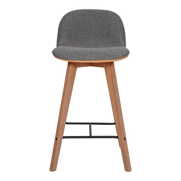 Aurelle Home Natina Modern Wood and Fabric Counter Stool