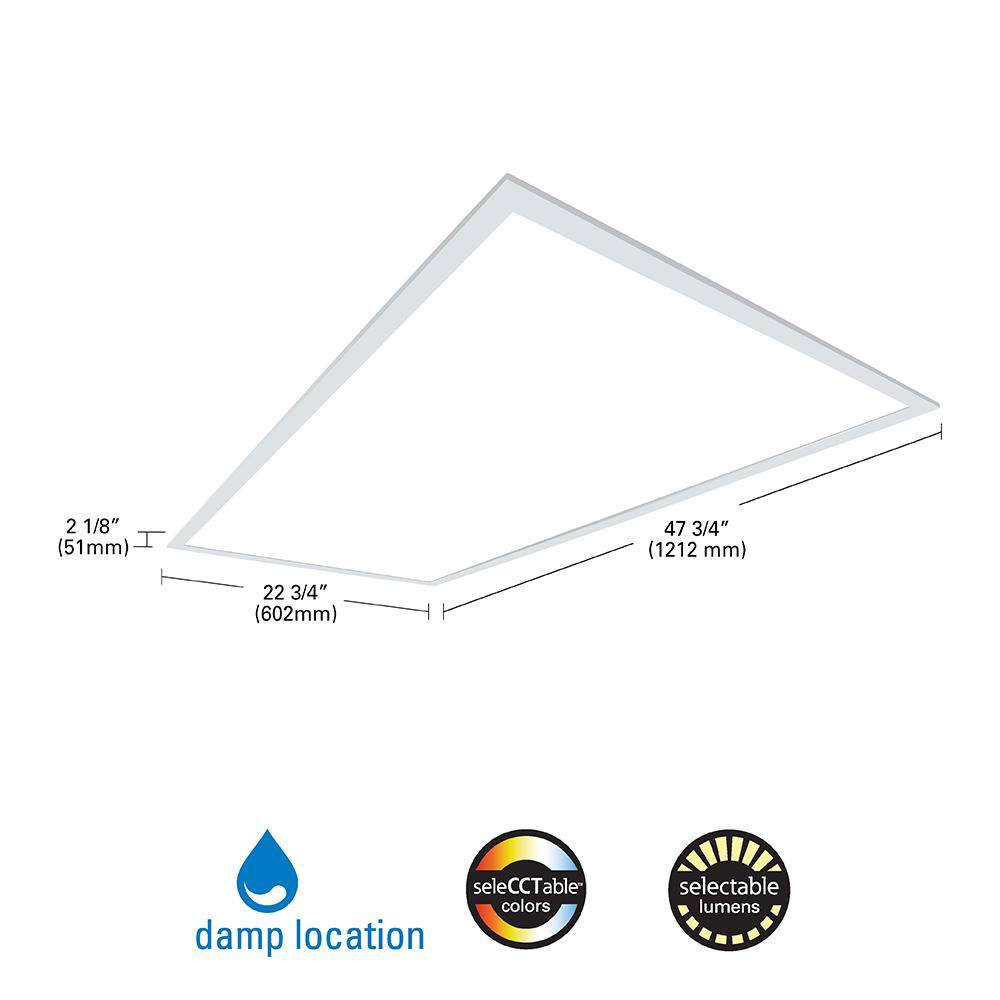 Metalux 2 ft. x 4 ft. Selectable Lumens 360050006400 Integrated LED Panel Light Selectable CCT 3500K4000K5000K 24CGTS-L3C3R