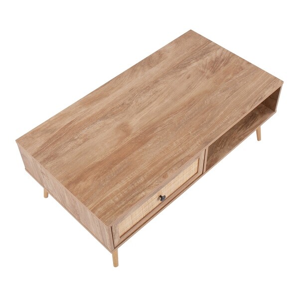 Ailani Coffee Table with Rattan Accent