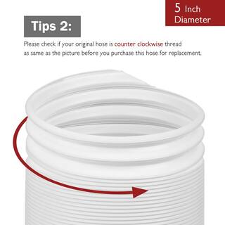 TURBRO 5 in. x 6.5 ft. Non-Insulated Flexible Exhaust Hose for Portable Air Conditioner Counter-Clockwise 707-90-011