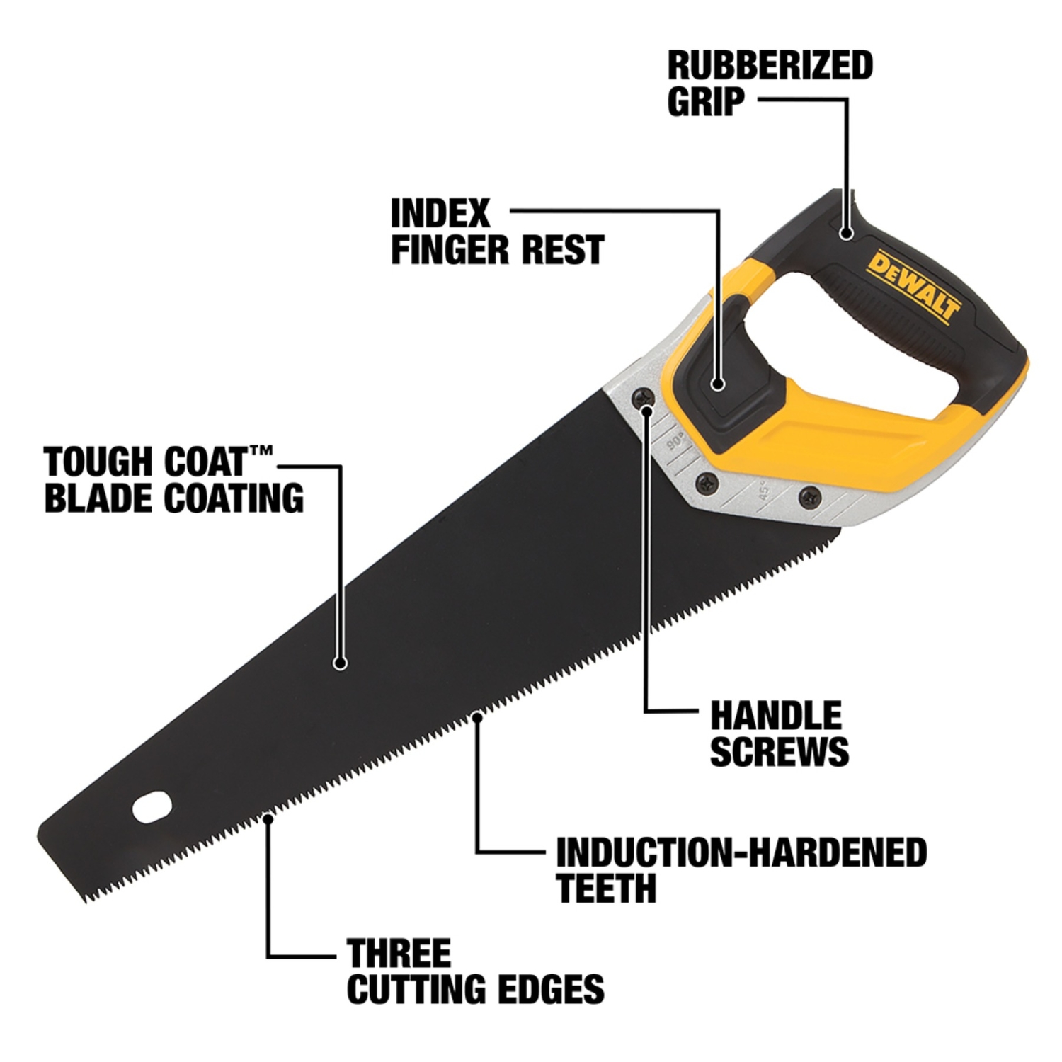 DW 15 in. Steel Hand Saw 8 TPI 1 pc