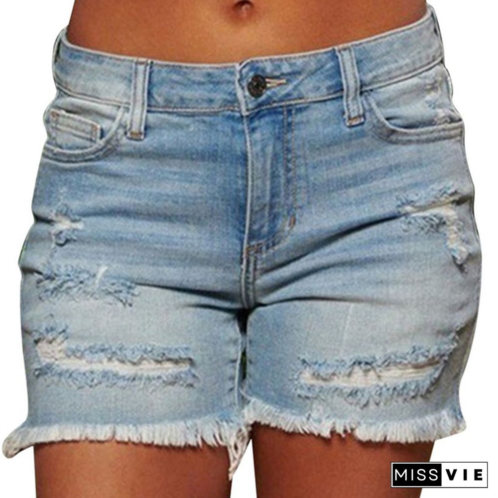 New Women's Fashion Shorts Summer Pants Denim Shorts Jeans Shorts Tight Shorts Casual Shorts Jeans Pants Slim Shorts Plus Size