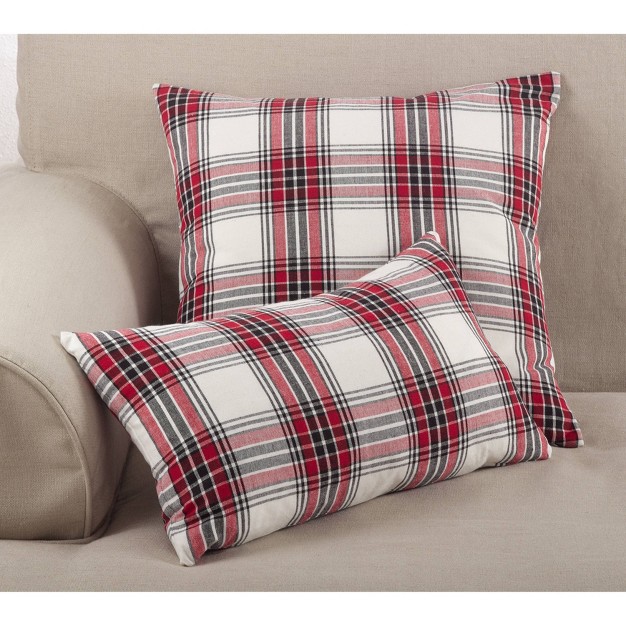 Borland Plaid Down Filled Square Throw Pillow Saro Lifestyle