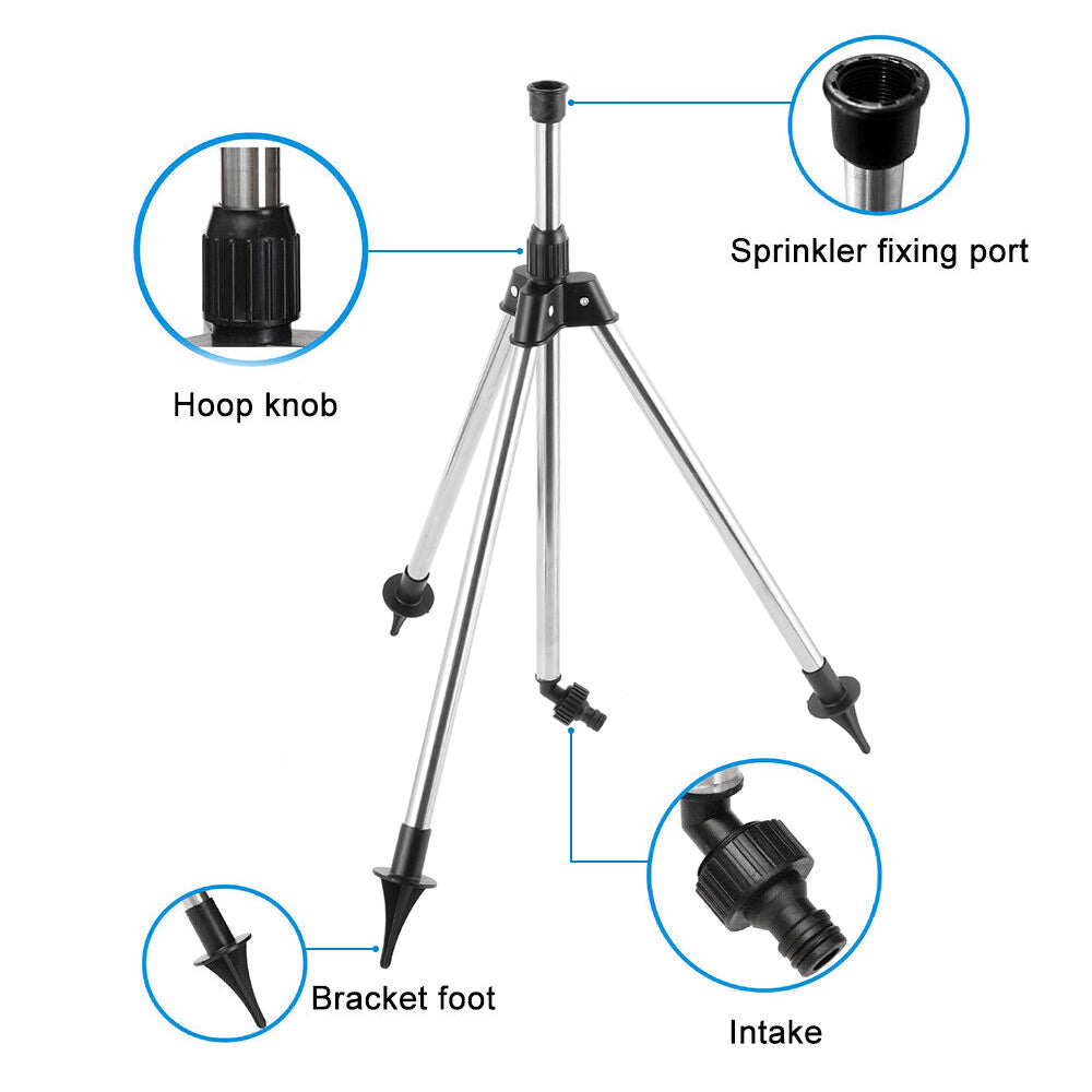 HOTBEST Adjustable Sprinkler Tripod Stainless Steel Water Irrigation Tool Plastic Sprinkler Auto System Garden Lawn Supplies