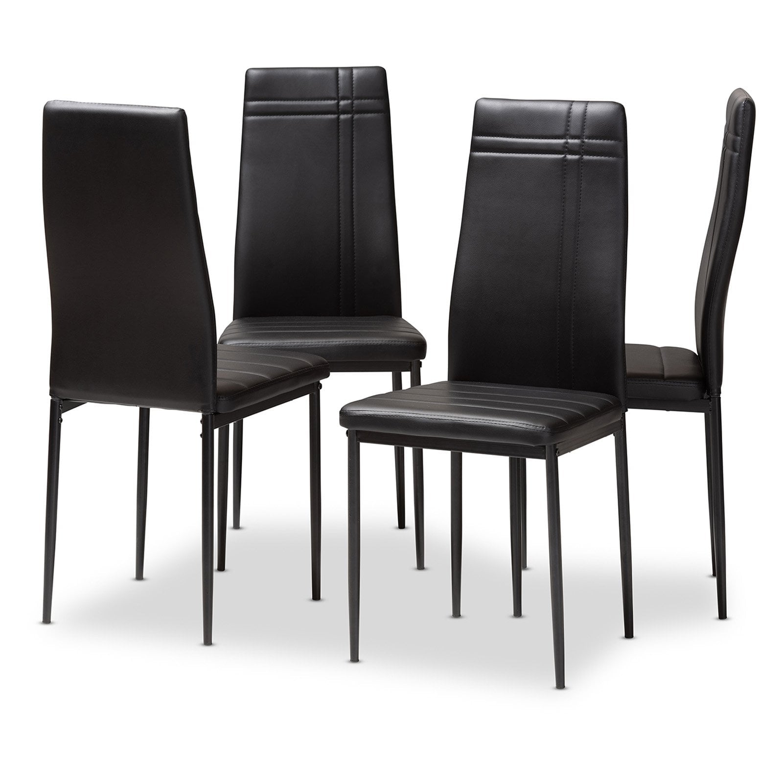 Baxton Studio Matiese Faux Leather High Back Dining Side Chair - Set of 4