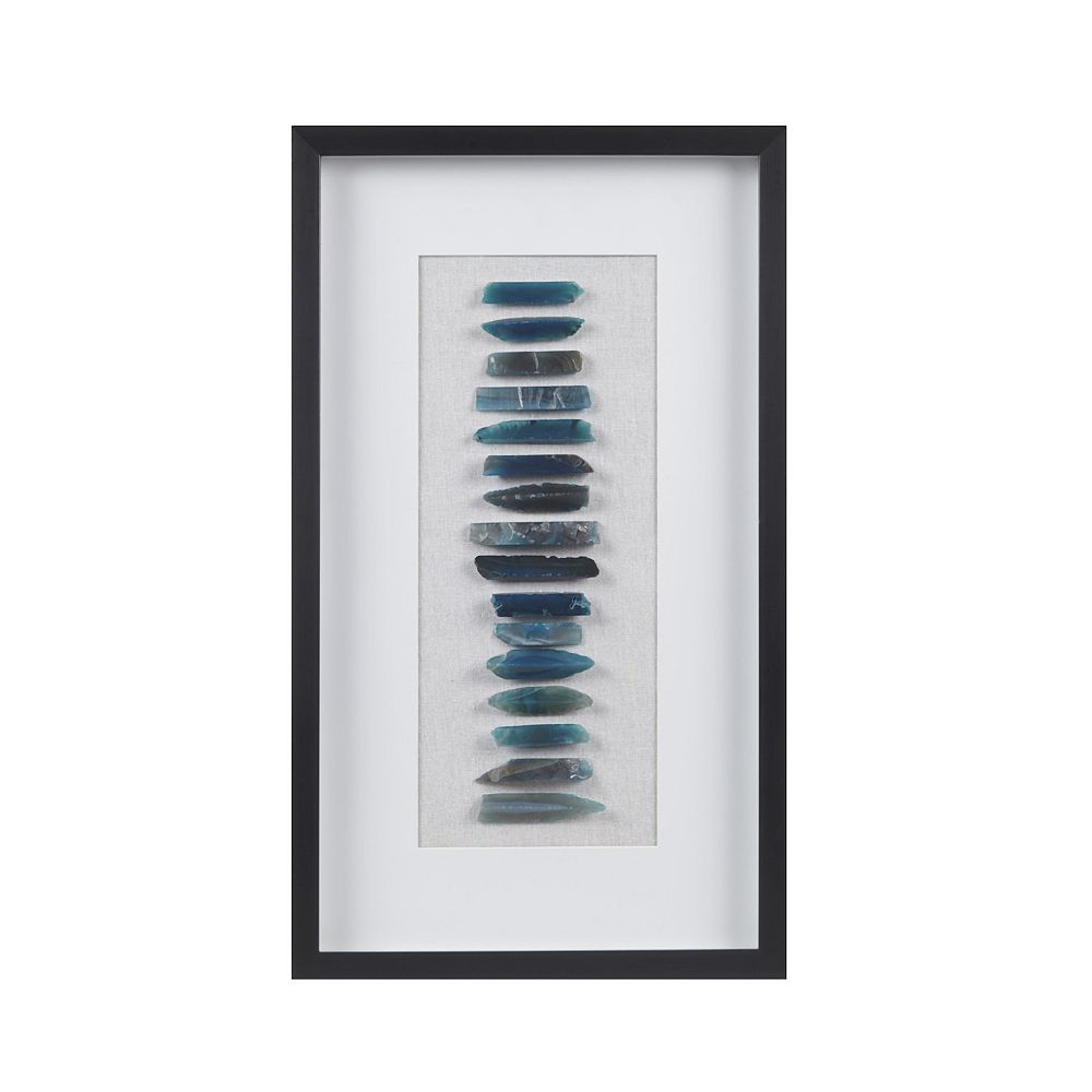 Martha Stewart Cerulean Stone Agate Framed Shadowbox Wall Decor